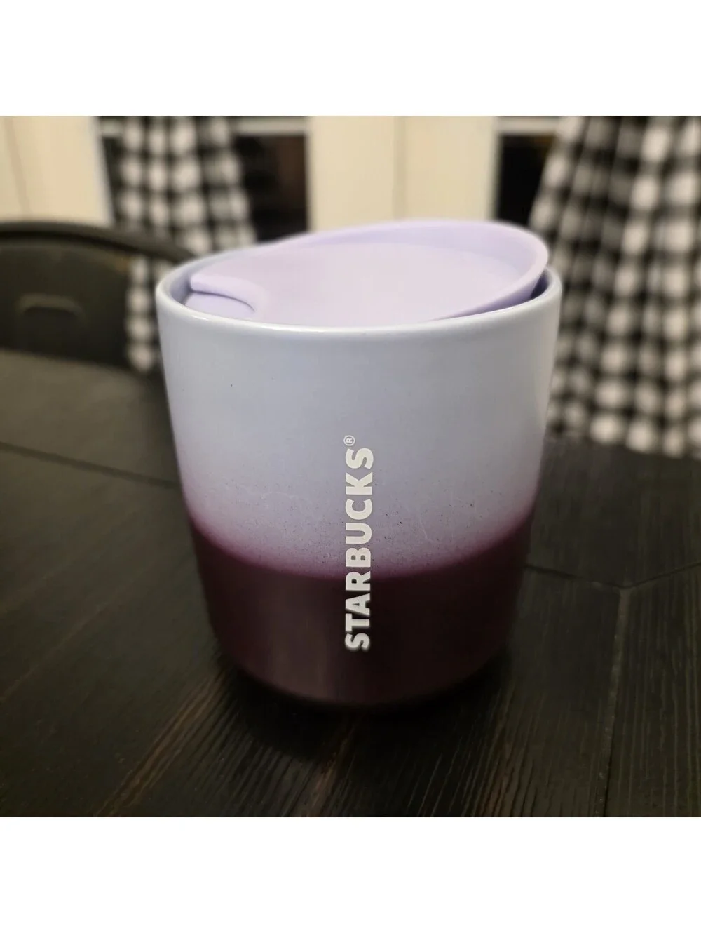 Starbucks Ceramic Tumbler Unisex 8oz Purple Ombre Lilac With Lid VGC